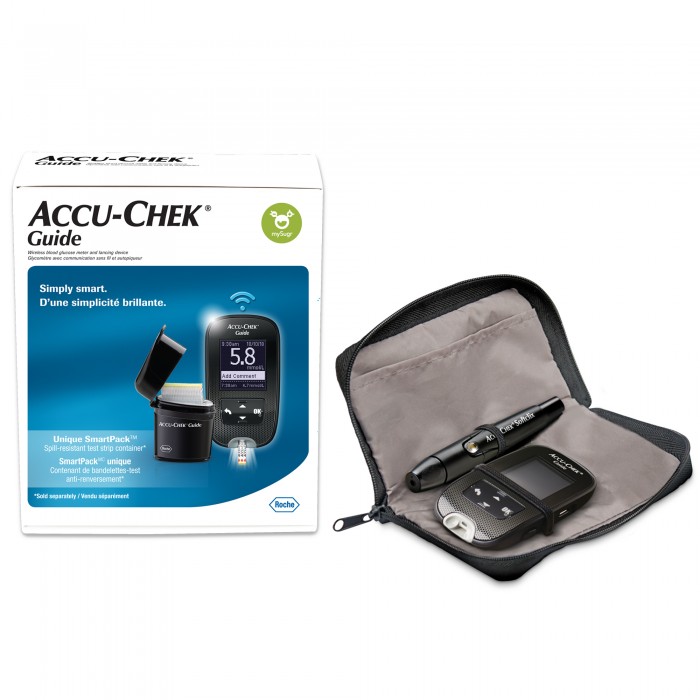 Lecteur de glycémie Accu-Chek Guide avec SmartPack™.